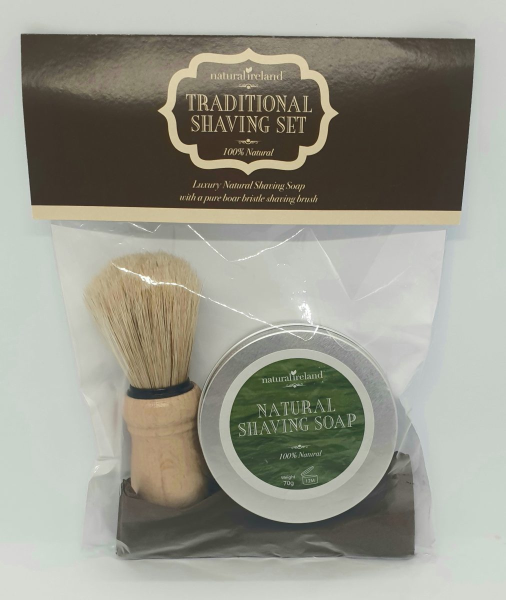 Shaving Gift Set with Natural Shaving Soap & Pure Boar Brush